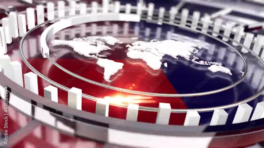 Digital World Map News Intro Background