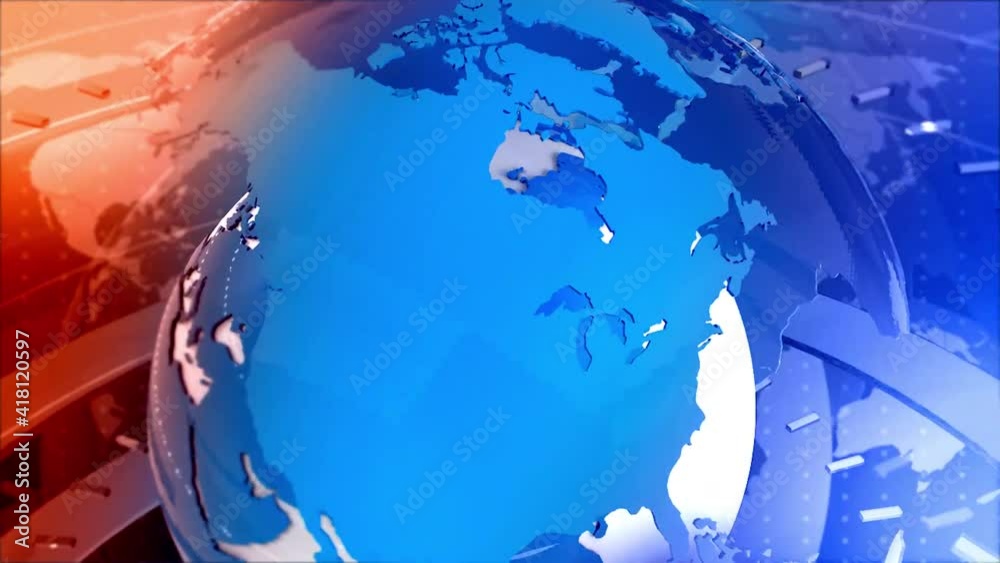Digital World Map News Intro Background