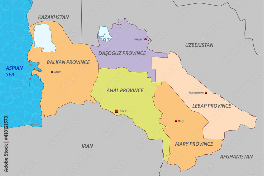 Naklejka premium turkmenistan map