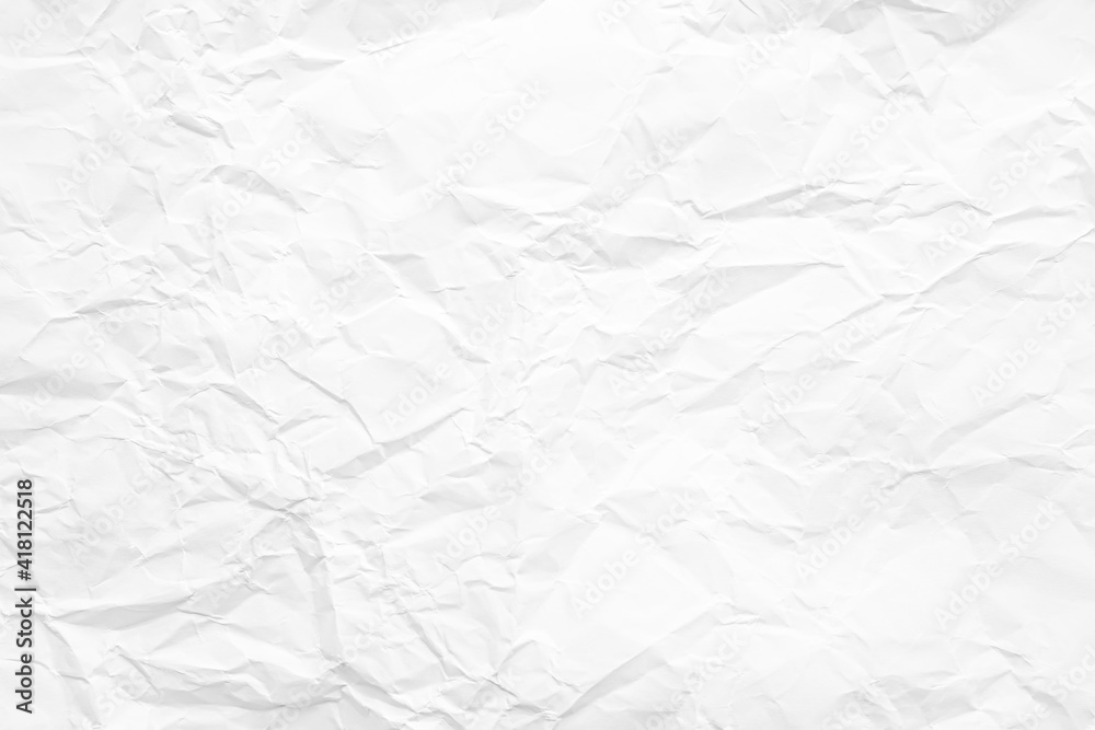 Naklejka premium Clean white paper, wrinkled, abstract background.