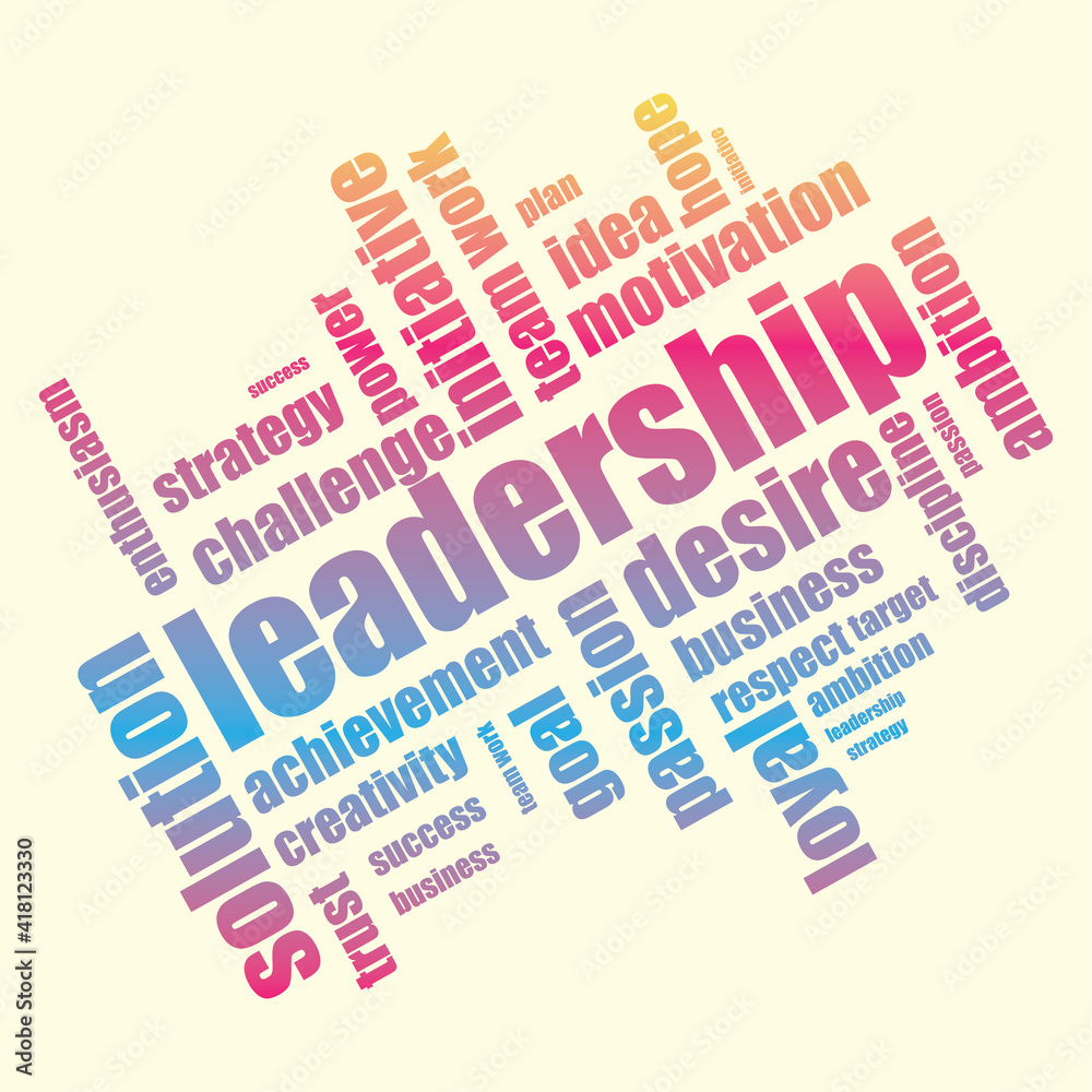 word cloud LEADERSHIP, creative business concept, vector illustration