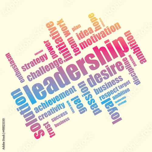 word cloud LEADERSHIP, creative business concept, vector illustration