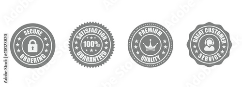 satisfaction guarantee, secure ordering, premium quality, customer service, Money back guarantee, Trust Badges
