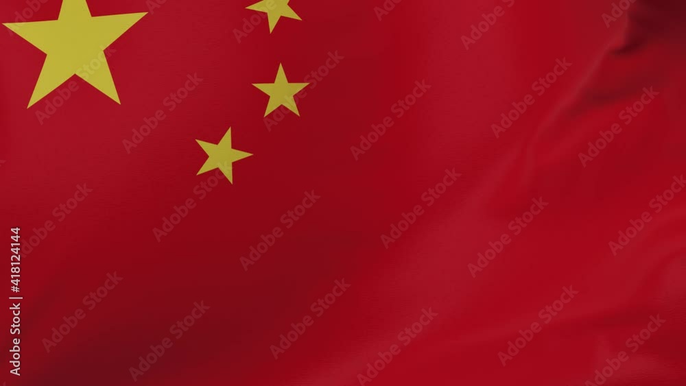 China waving flag seamless loop animation 4k. China waving flag seamless loop animation 4k.