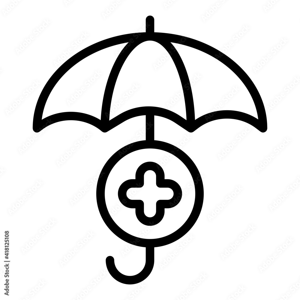 Medical sign inside umbrella, medical insurance icon Medical sign inside umbrella, medical insurance icon