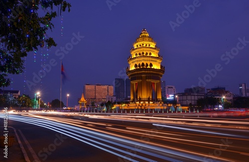 Phnom Penh city at night photo