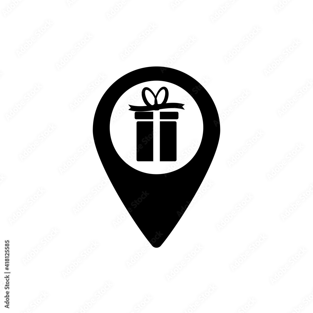 Shop pointer icon, flat graphic design template, symbol for map, vector illustration Shop pointer icon, flat graphic design template, symbol for map, vector illustration