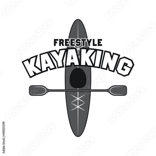 canoeing and kayaking sport activity logo emblems and insignia. vector illustration