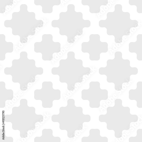 Vector abstract geometric seamless pattern. Subtle texture with simple organic shapes, curved mesh, grid. Abstract minimal background in light gray color. Repeat design for decor, textile, wallpapers