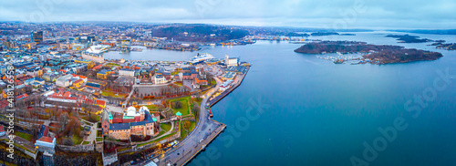 Fototapeta Naklejka Na Ścianę i Meble -  View of Akershus Fortress in Oslo, Norway