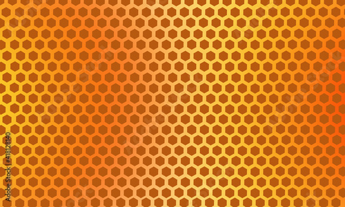 Abstract technology background with simple yellow hexagonal mesh 