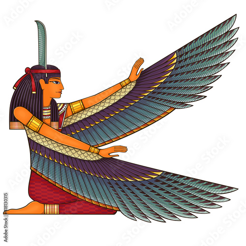 Egyptian ancient symbol.Religion icon.Egypt deiteis.Culture.Design element.Isis. photo