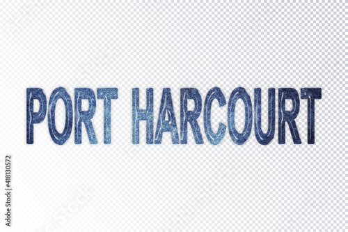 Port Harcourt lettering, Port Harcourt milky way letters, transparent background photo