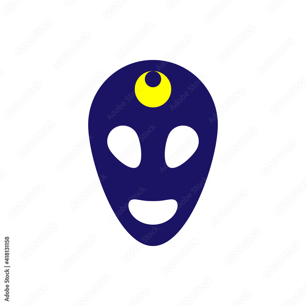 Fototapeta premium Alien icon. Space science symbol. Logo design element