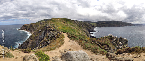 Tableau sur toile Rock coast cliffs at Punta de Estaca de Bares northernmost point of Spain Bay of