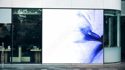 billboard display advertising, mockup, glowing ink 