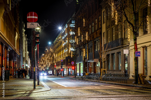 View of Christmas Oslo in the night, Norway © alexey_fedoren