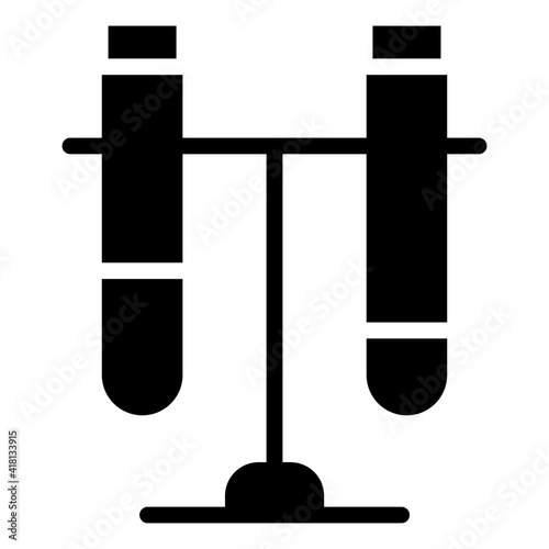 Chemical experiment concept icon, vector design of retort stand