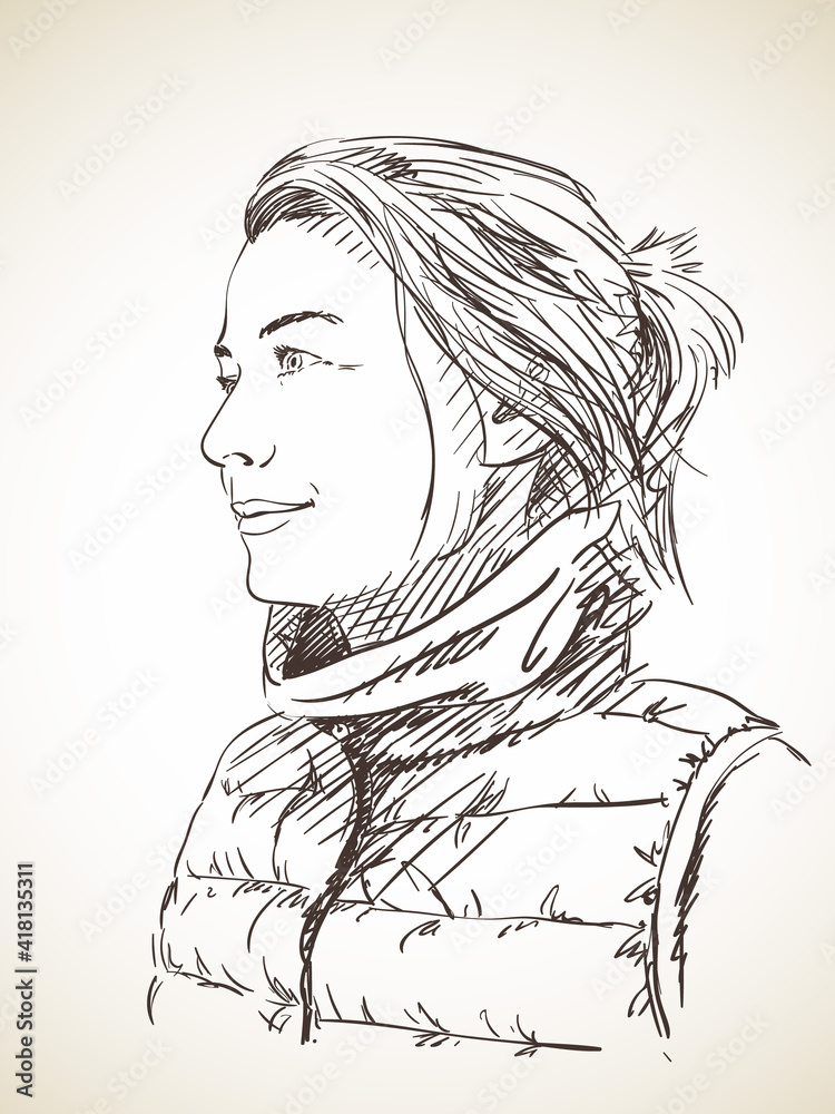 woman hand drawn sketch vector woman hand drawn sketch vector