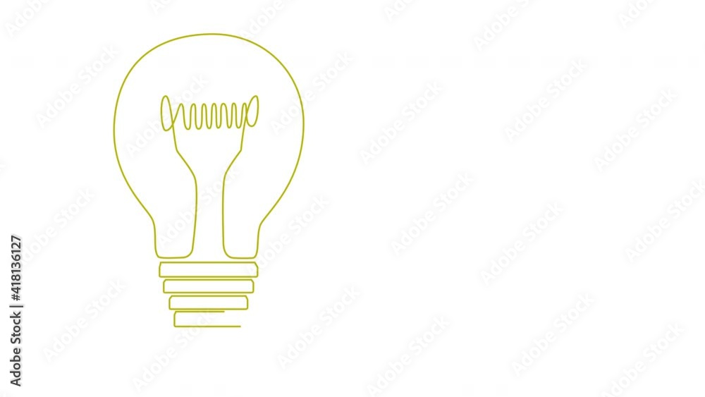Self drawing animation of light bulb, electric lamp. Copy space. Alpha channel. Self drawing animation of light bulb, electric lamp. Copy space. Alpha channel.