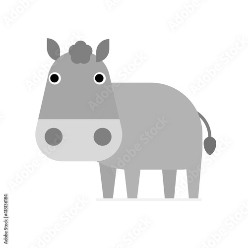 Cartoon of a donkey on white background.