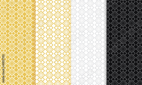 Geometric patterns design set in premium colors 
