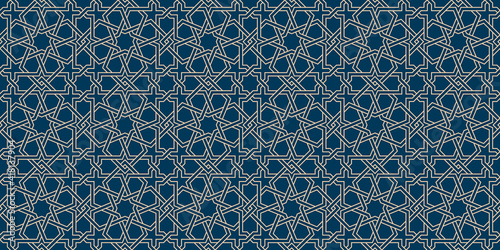 Geometric Islamic Seamless Pattern for decoration greeting card or interior. Vector Illustration.