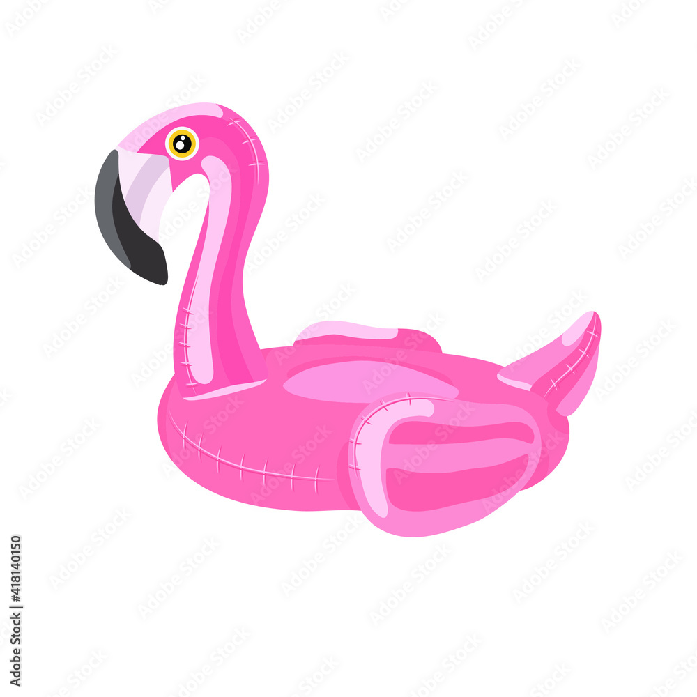 Vector pool ring with pink flamingo Vector pool ring with pink flamingo