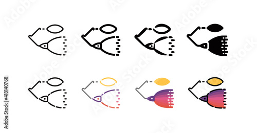 Spinnerbait Icon Set (8 different style vector icon set)