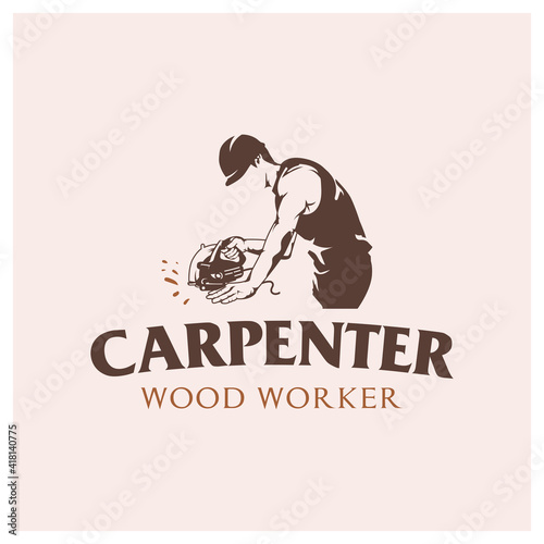The graphic design of the sawing person is perfect for the carpenter