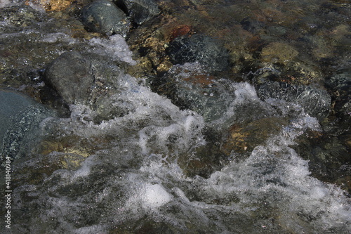 water flowing over rocks