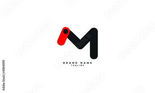 MI, IM, Abstract initial monogram letter alphabet logo design