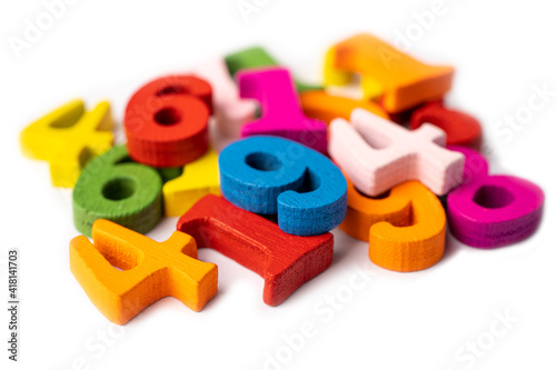 Canvastavla Math number colorful wooden, education study mathematics learning teach concept