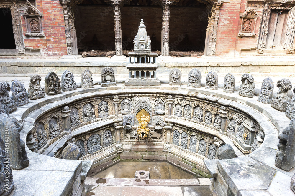 Ritual bathing pool, Sundari Chowk, Hanuman Dhoka Royal Palace, Patan ...