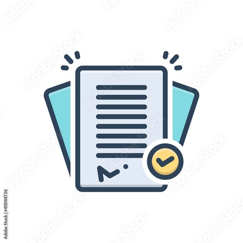 Color illustration icon for treaty 