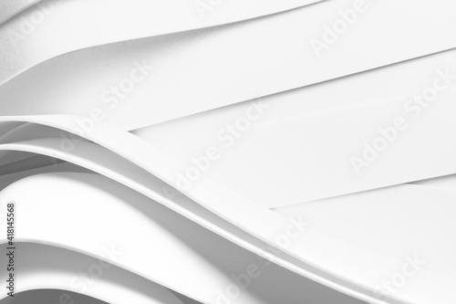 Structure with wavy white elements, abstract background