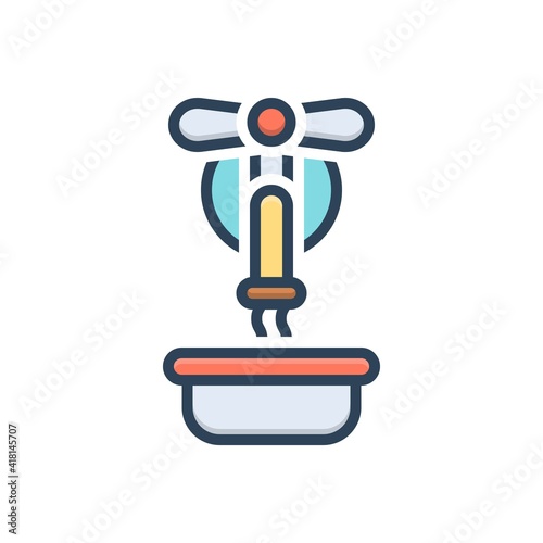 Color illustration icon for pour
