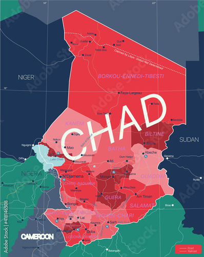 Chad country detailed edita...