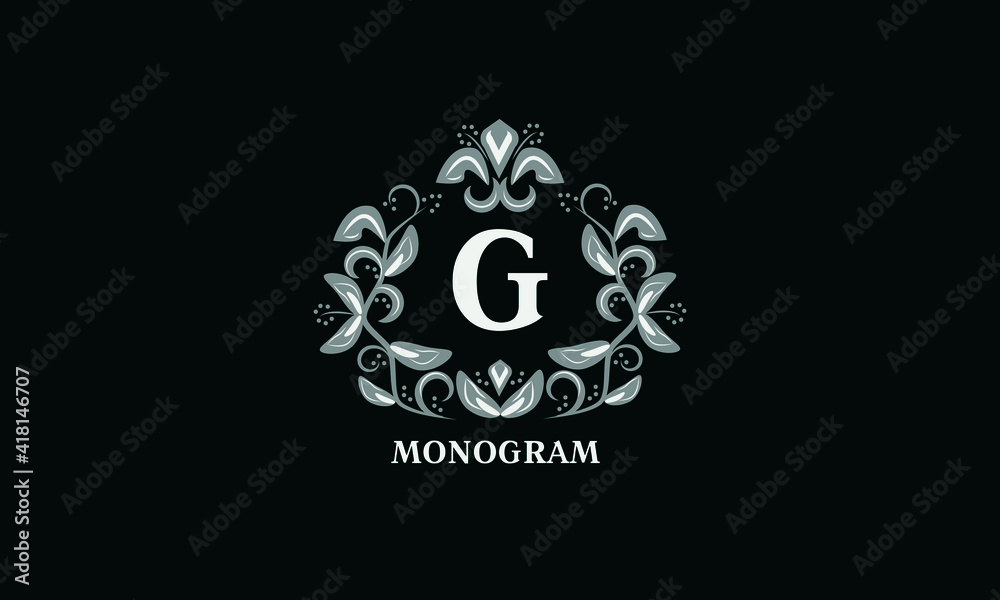 Design for invitations, menus, tickets. Wedding monogram with the ...