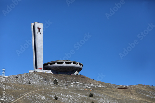 Εκτύπωση καμβά Buzludzha, Bulgaria, March 3, 2021: The Buzludzha abandoned monument in the Stara Planina mountains, Bulgaria