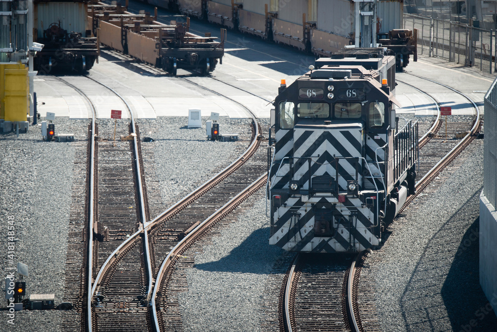 EMD SD70 Road Switcher Diesel-electric Locomotive In A Rail Yard, UNSA ...