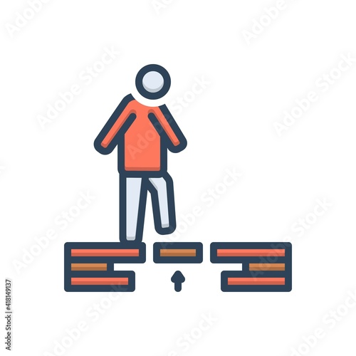 Color illustration icon for support