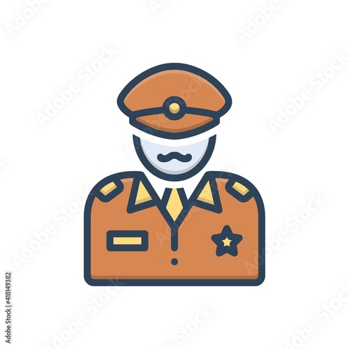 Color illustration icon for commander 