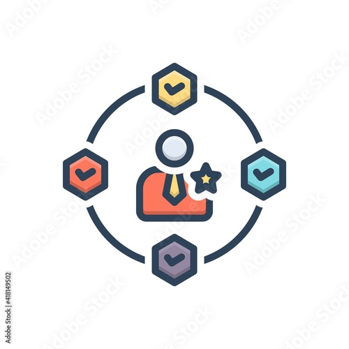 Color illustration icon for experience
