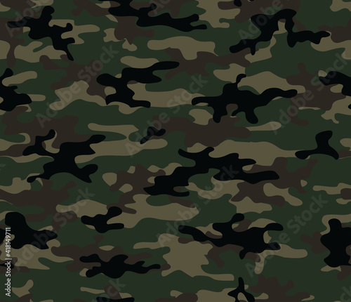 Dark green camouflage, vector texture. Ornament