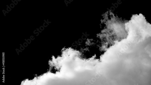 White cloud isolated on black background, Fluffy texture , Abstract smoke © media-ja