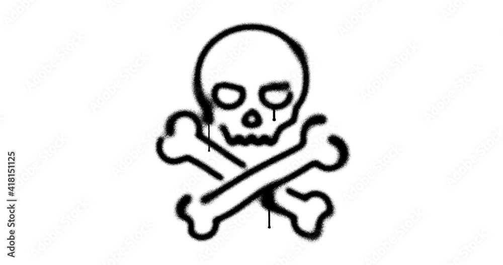 Skull piracy symbol spray painted inscription isolated Skull piracy symbol spray painted inscription isolated