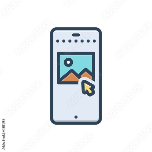 Color illustration icon for post