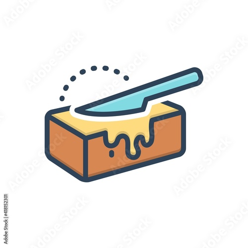 Color illustration icon for butter
