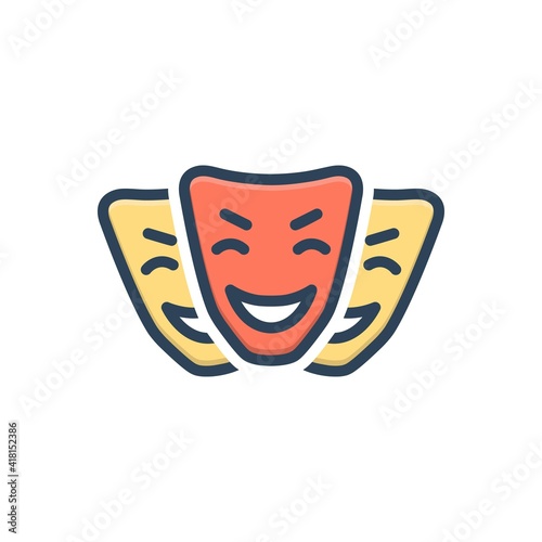 Color illustration icon for comedy